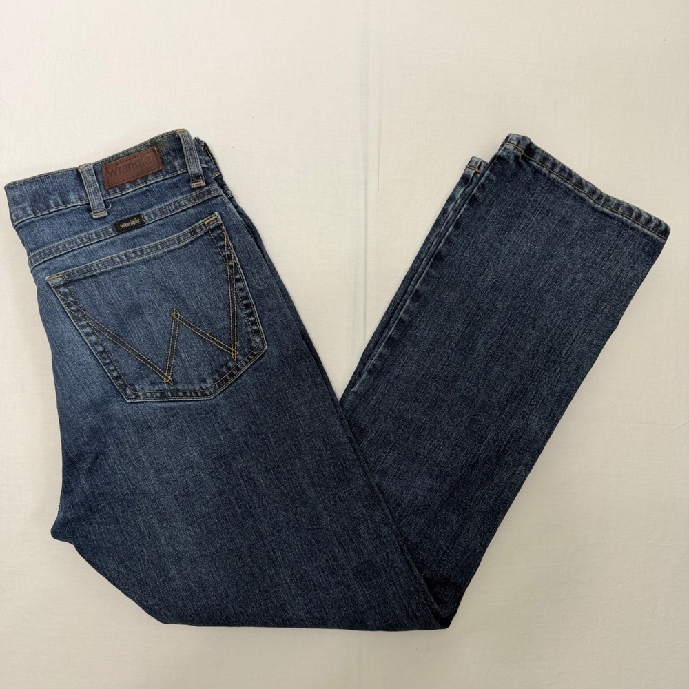 Wrangler Slim Boot 77 Jeans Men's 32x30 Blue Stretch Denim Straight Western